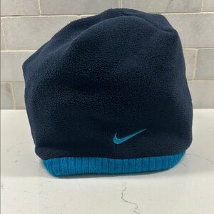 Youth Nike Beanie – Fleece Lined  Navy Blue & Teal